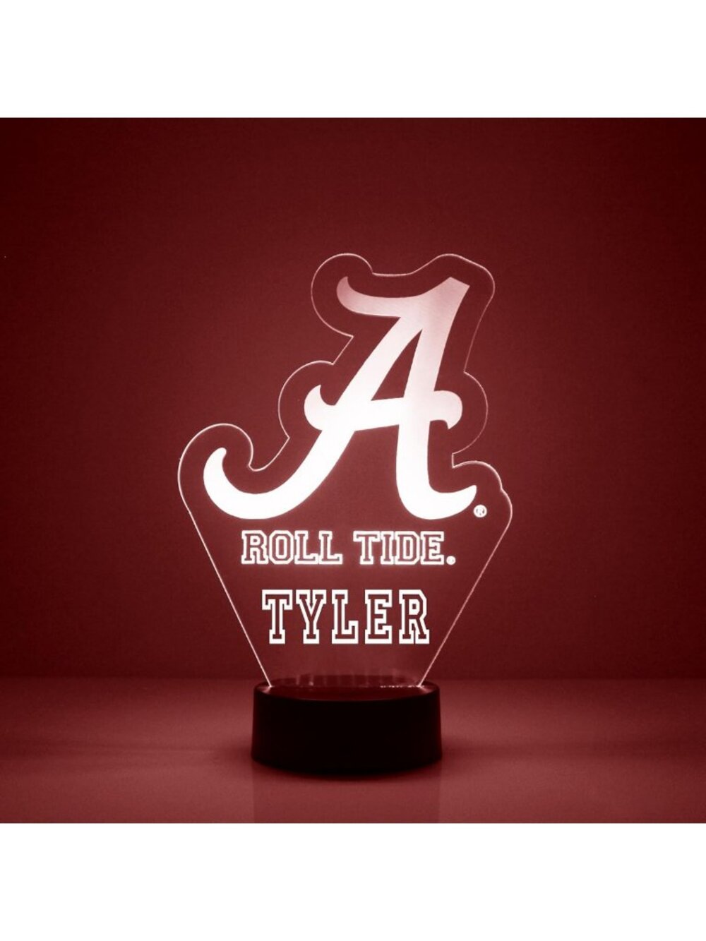 Custom LED Acrylic Name Sign - University Logo, Remote Control, Clear Design